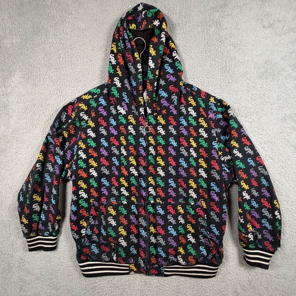 VTG GIII Sports MLB Chicago White Sox All Over Print Men XL Zip Up Hoodie Jacket